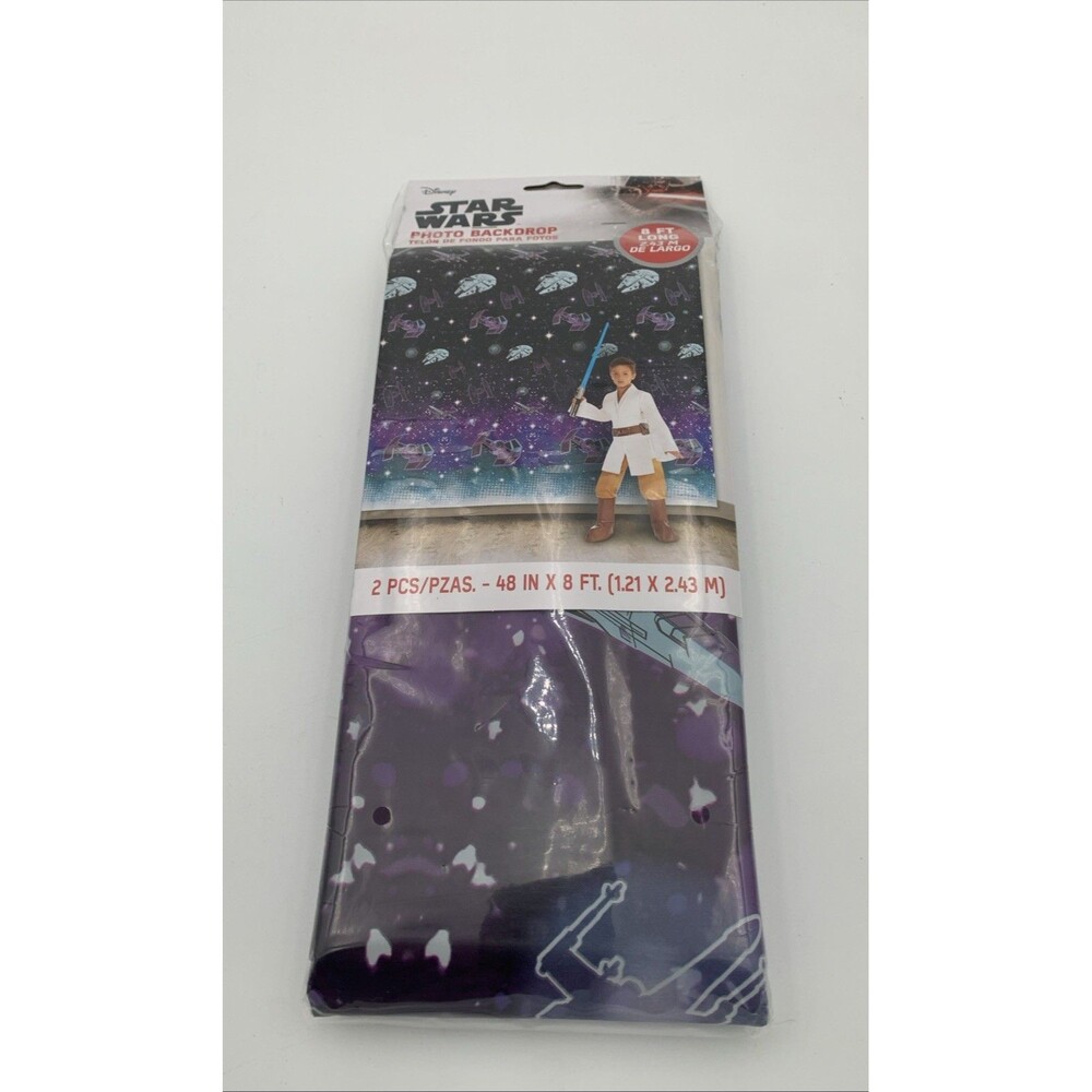 Disney STAR WARS Photo Backdrop 8 FT Long NEW Sealed Package Birthday Party 2pc